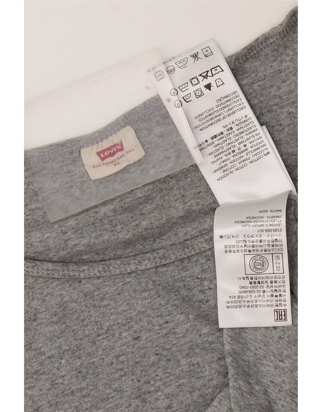 Tricou crop Levi's Top XL bumbac gri cu pete