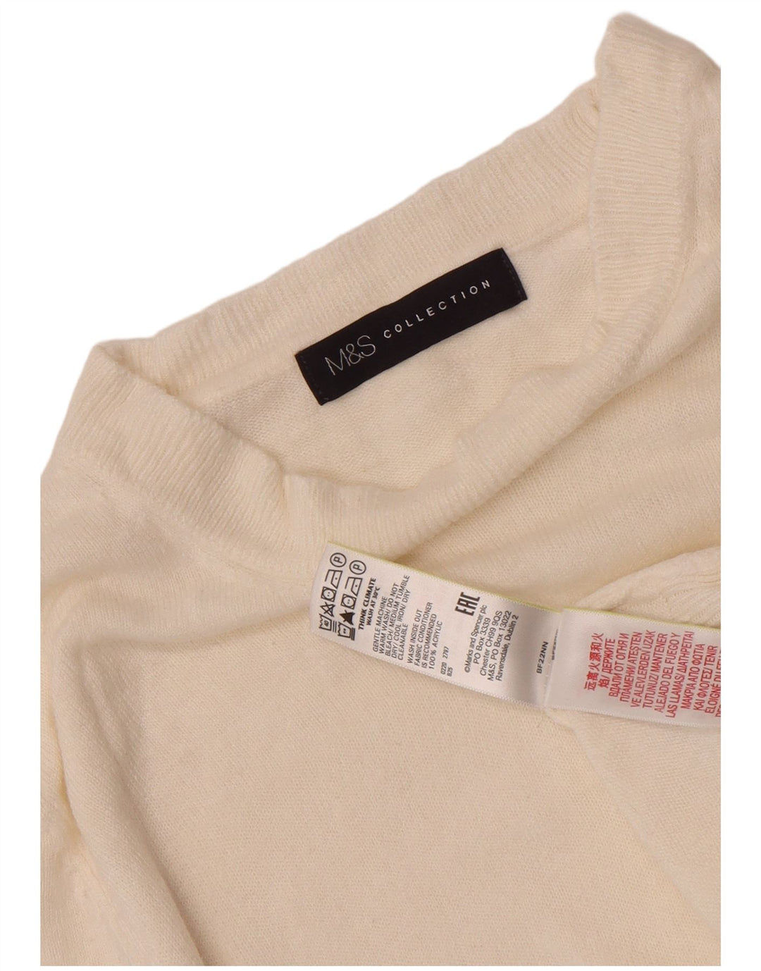 Pulover pentru femei Marks & Spencer cu decolteu cu barca UK 8 Small Off White