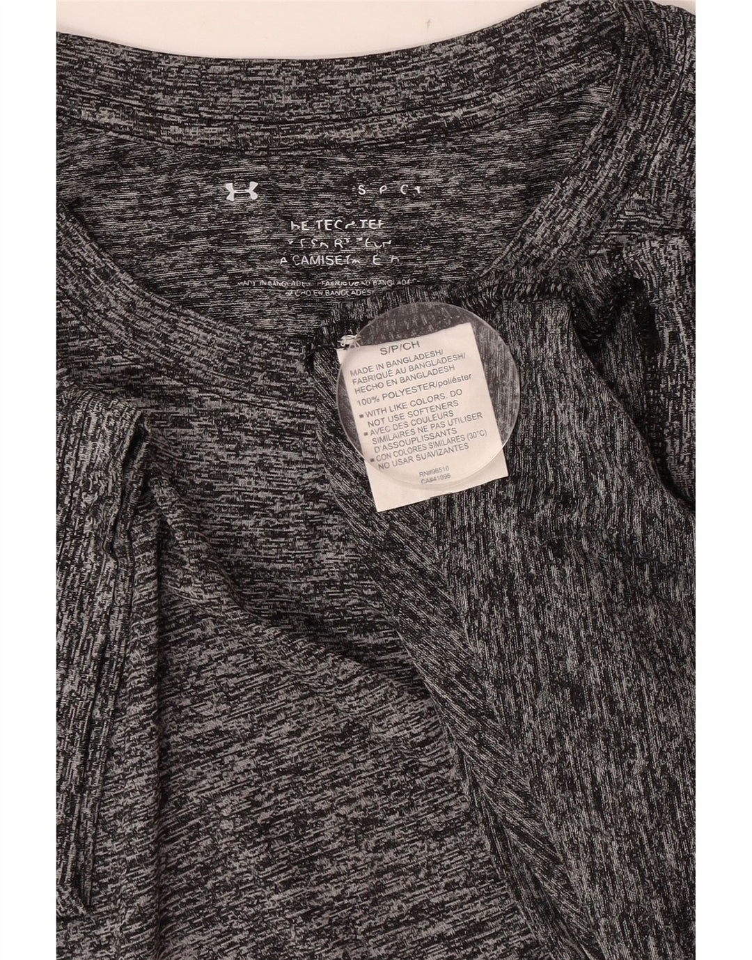 Tricou Under Armour pentru bărbați Top mic, gri, poliester pătat