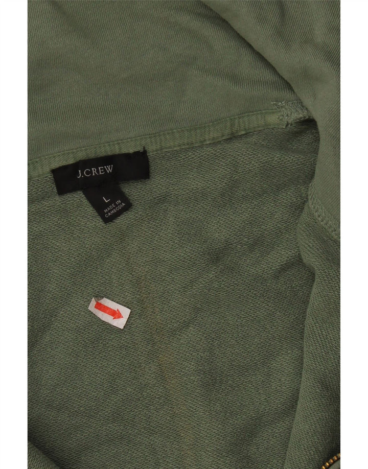 J. CREW Pulover pentru femei, cu fermoar supradimensionat, cu gât, UK 16, mare, verde