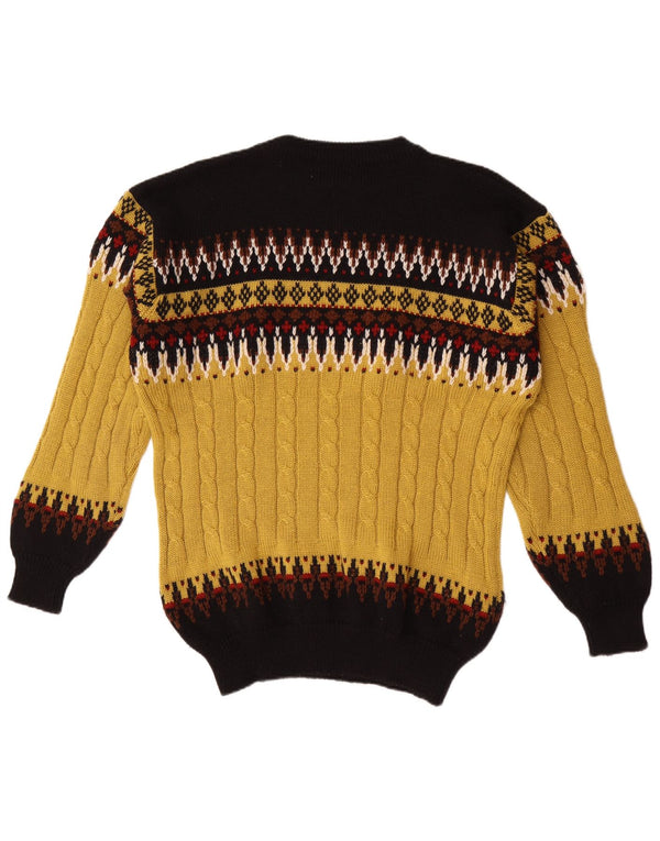 Pulover vintage pentru bărbați cu gâtul turnat, mare, multicolor, acrilic Fair Isle