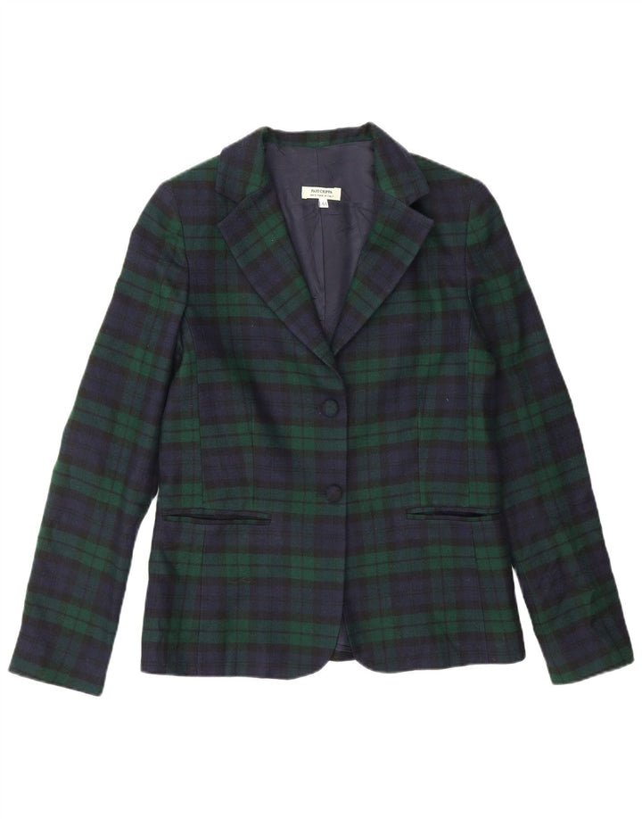 Jachetă Blazer Femei Paio Crippa cu 2 nasturi IT 44 Medium Green Check Lână nouă