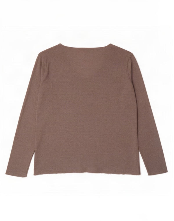 Zara Womens Top Long Sleeve UK 20 2XL Brown Viscose