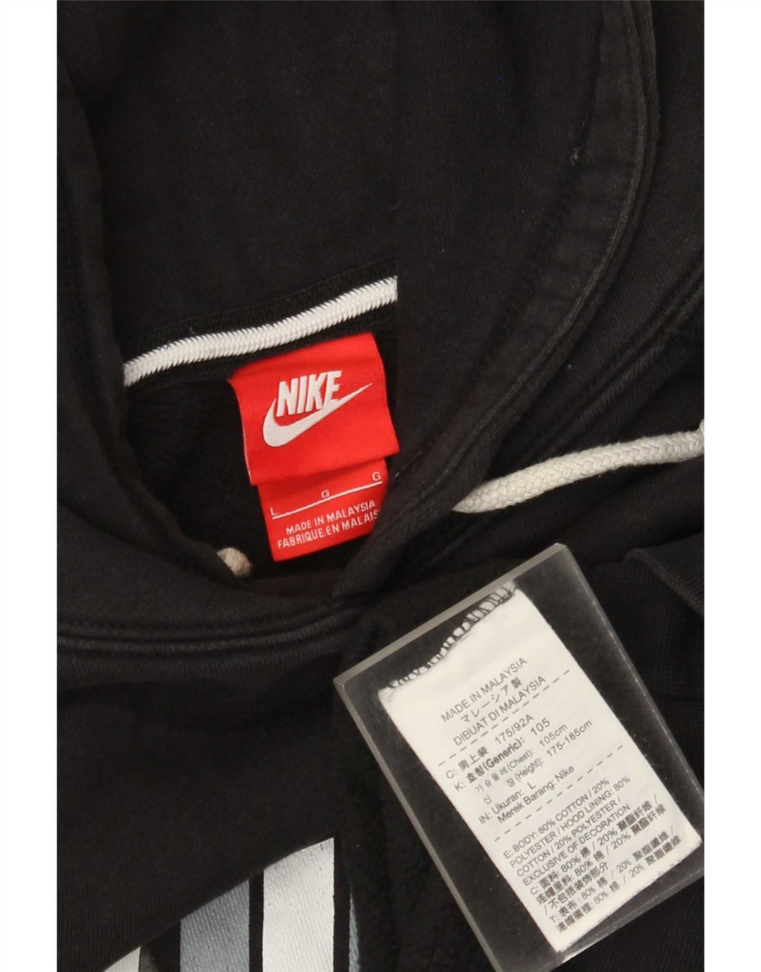 Pulover Nike Grafic pentru bărbați, bumbac mare, negru