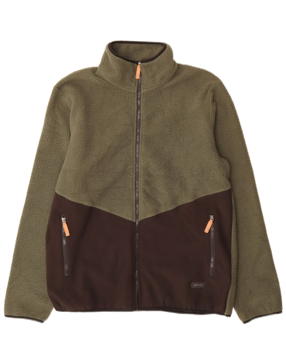 Jachetă fleece pentru bărbați Brugi UK 42 XL verde poliester color bloc