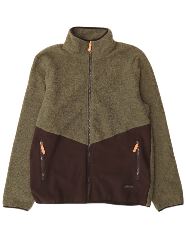 Jachetă fleece pentru bărbați Brugi UK 42 XL verde poliester color bloc