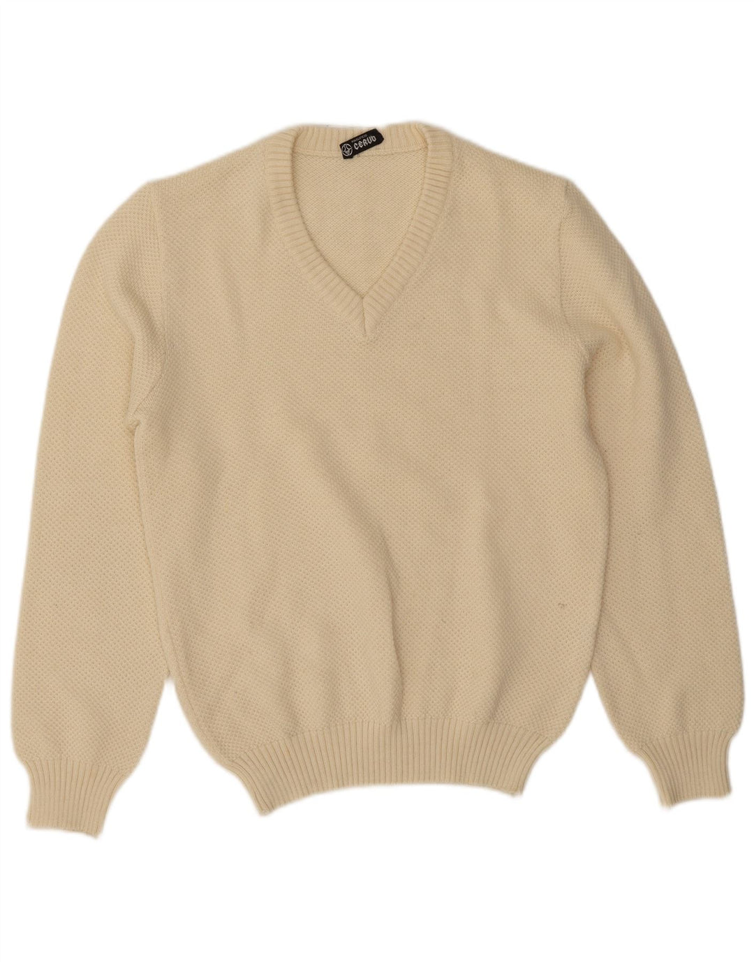 Pulover vintage pentru bărbați cu decolteu în V IT 50 Medium Off White