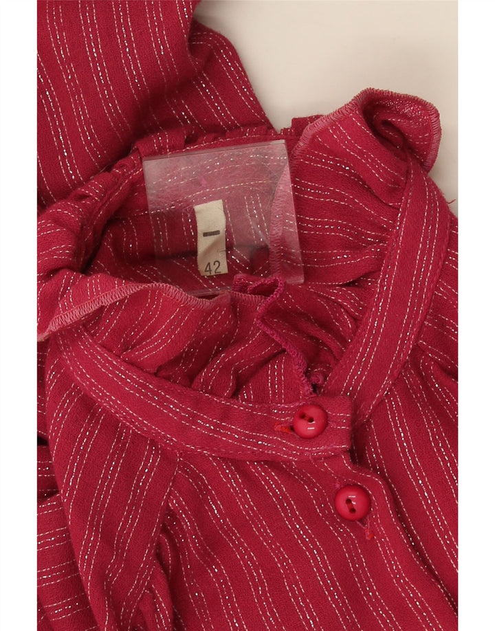 Rochie maxi cu mânecă lungă pentru femei VINTAGE IT 42 Medium Red Pinstripe