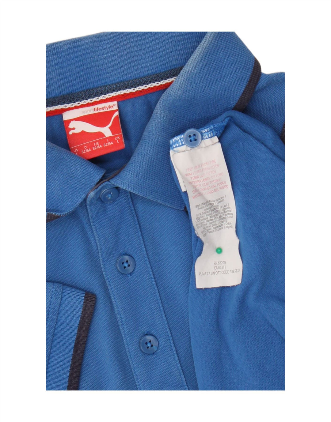 Tricou polo Puma pentru bărbați, mare, albastru, bumbac