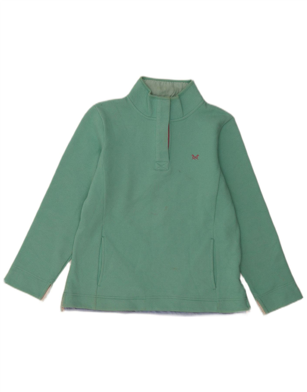 Crew Clothing Hanorac pentru femei cu gât cu nasturi Pulover UK 12 verde mediu