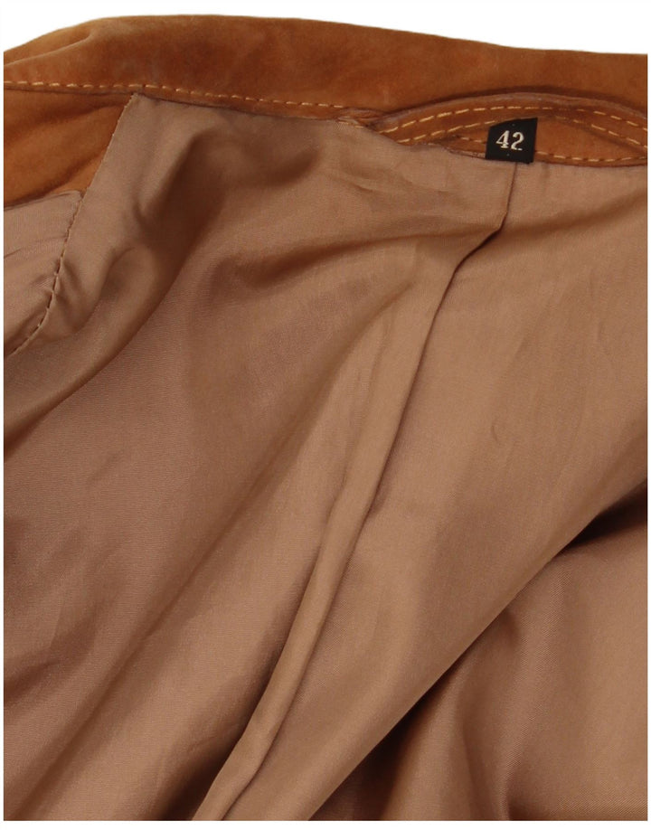 Jachetă pentru femei VINTAGE din piele intoarsa cu 3 nasturi IT 42 Maro Mediu