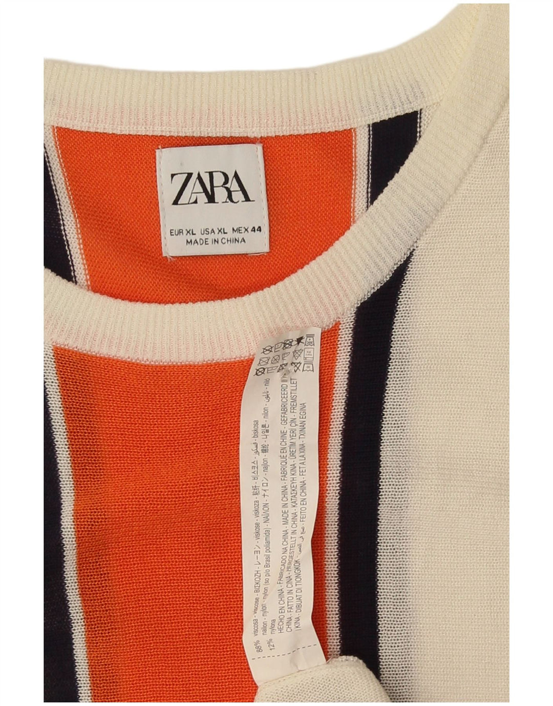 Rochie de bază pentru femei Zara UK 18 XL, viscoză cu dungi albe