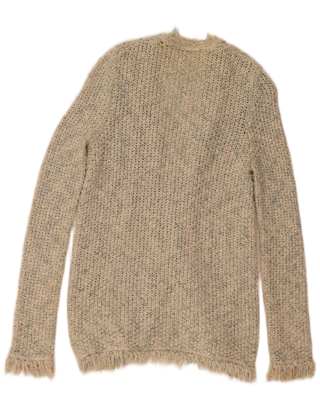 Pulover cardigan deschis pentru femei Zara UK 14 Medium Bej cu pete