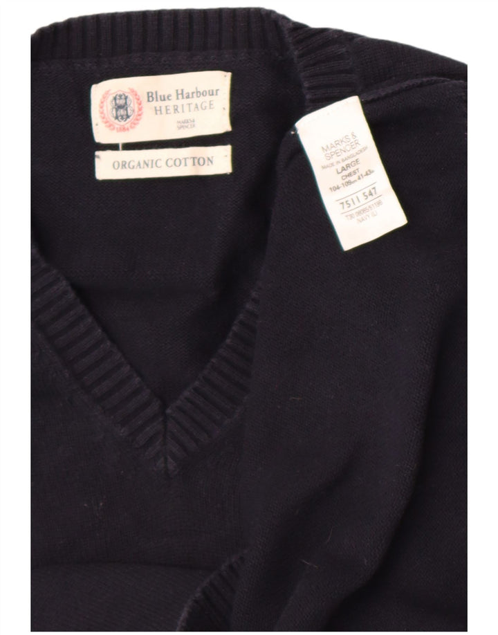Marks & Spencer pentru bărbați Blue Harbour Vest Tank Top mare din bumbac bleumarin