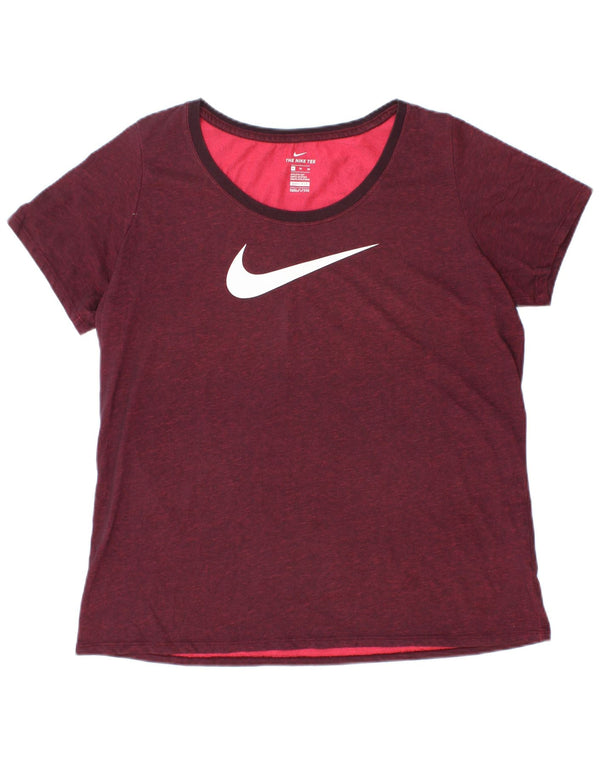 Tricou grafic Nike Dri Fit pentru femei Top UK 18 XL Bumbac burgundy
