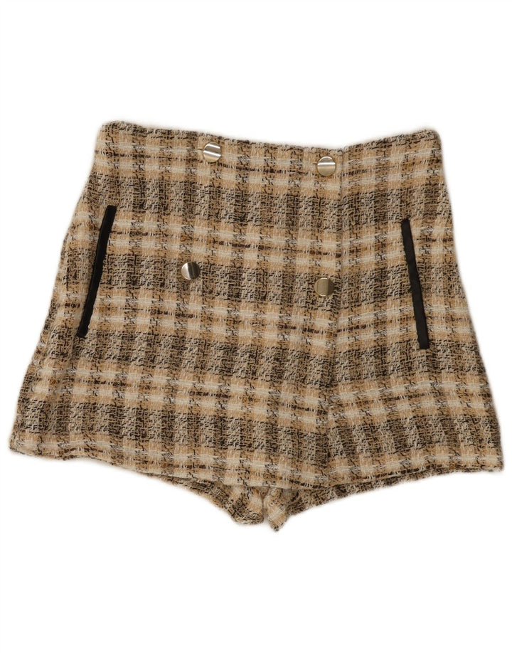 Pantaloni scurți casual pentru femei Zara Medium W28 Brown Check Poliester