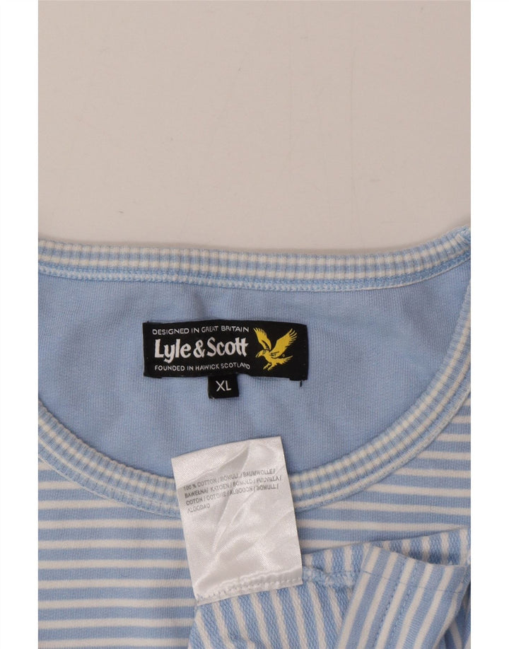 Lyle & Scott Top pentru bărbați cu mânecă lungă XL, albastru, cu dungi
