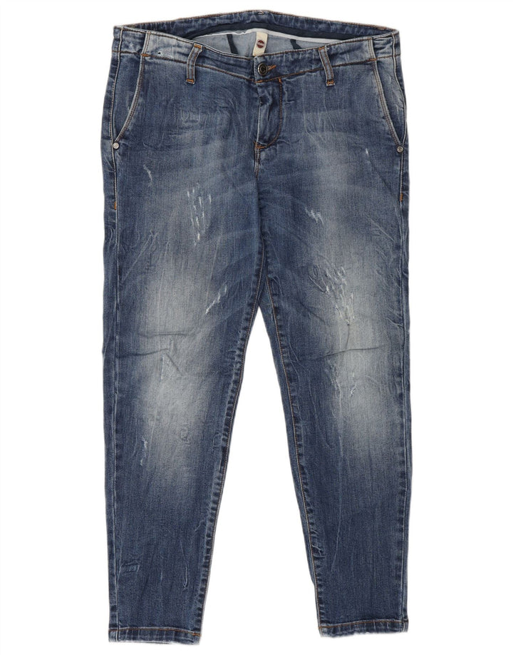 Colmar, blugi tăiați, subțiri, învechiți, IT 44 Medium L30 L26 Albastru
