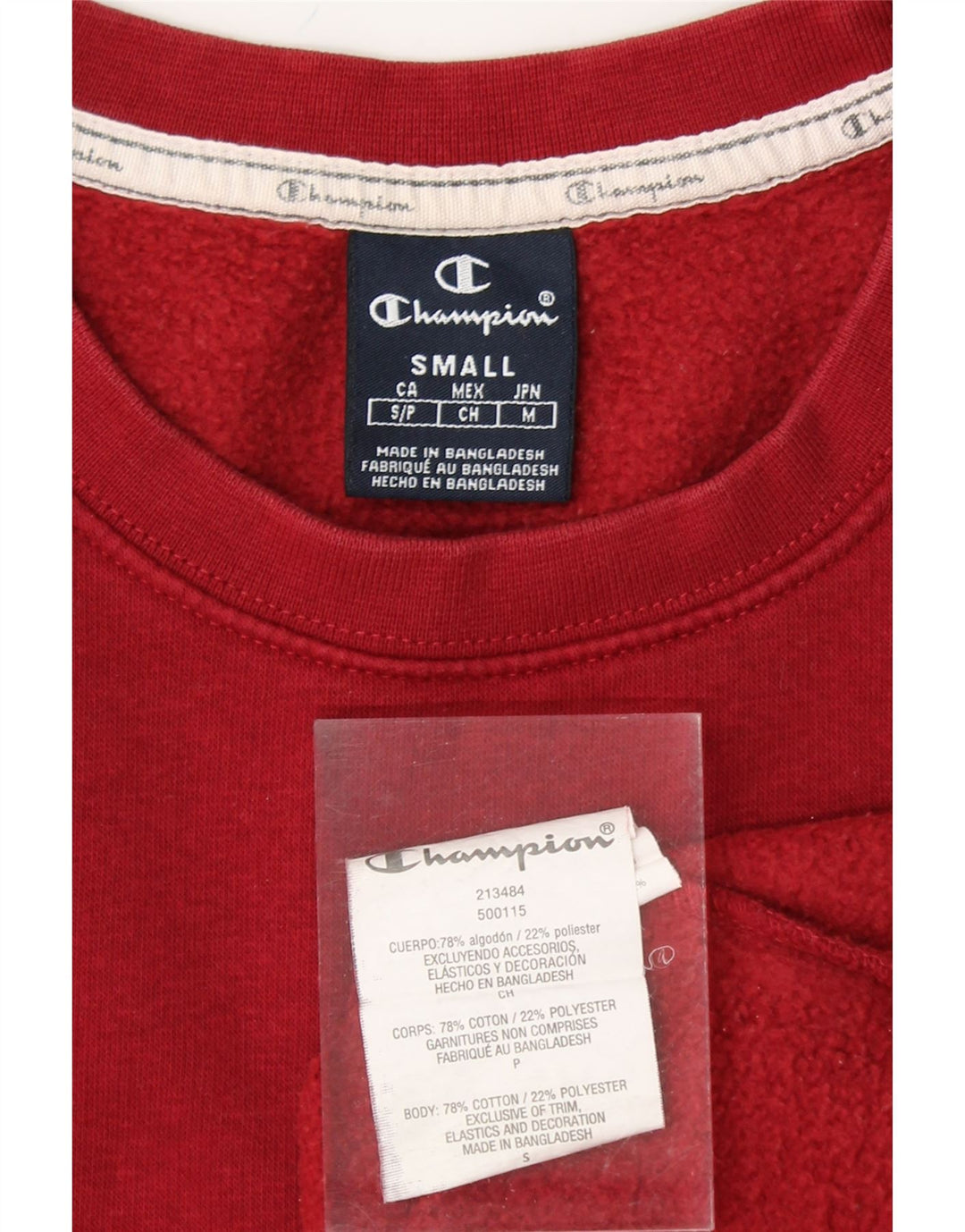 CHAMPION Mens Sweatshirt Jumper Small Red Cotton Vintage Champion and Second-Hand Champion from Messina Hembry 