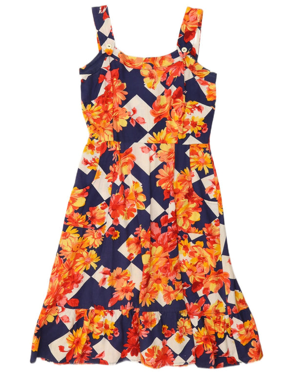 Rochie de soare vintage pentru femei fără mâneci UK 10 mic, multicolor, floral