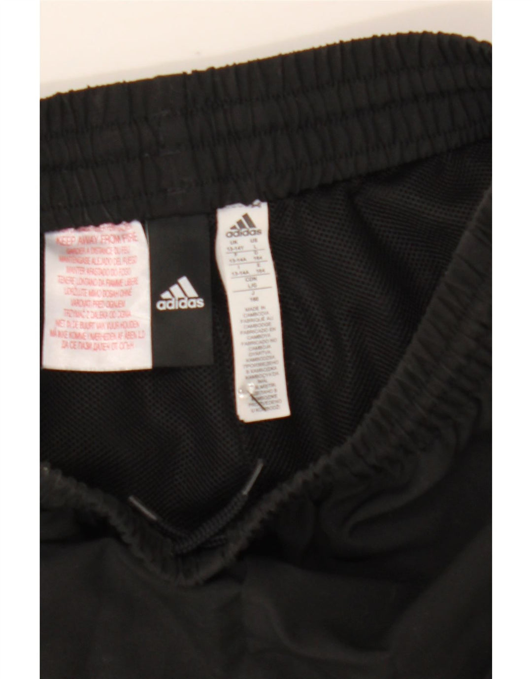 Pantaloni scurți sport Adidas pentru băieți 13-14 ani, negru, poliester