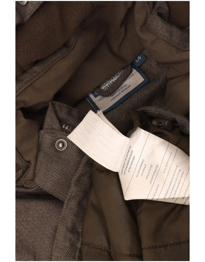 Jachetă parka cu glugă pentru bărbați Mountain Warehouse UK 40 Poliester kaki mare