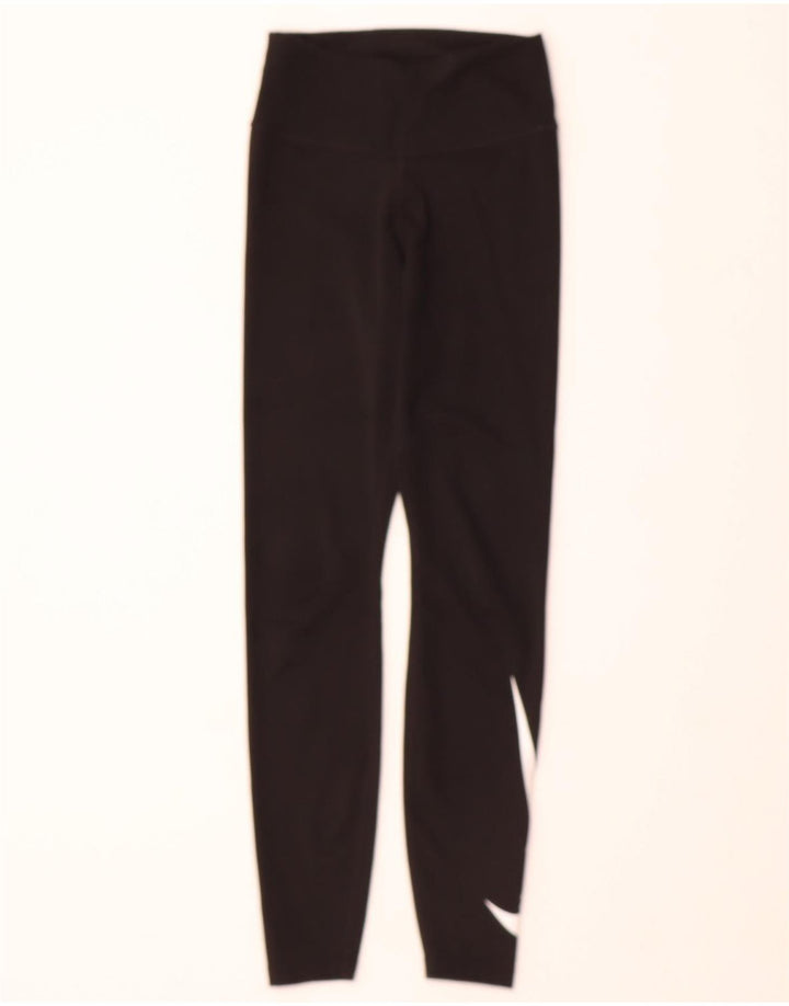NIKE Womens Dri Fit Graphic Leggings UK 4 XS  Black Polyester