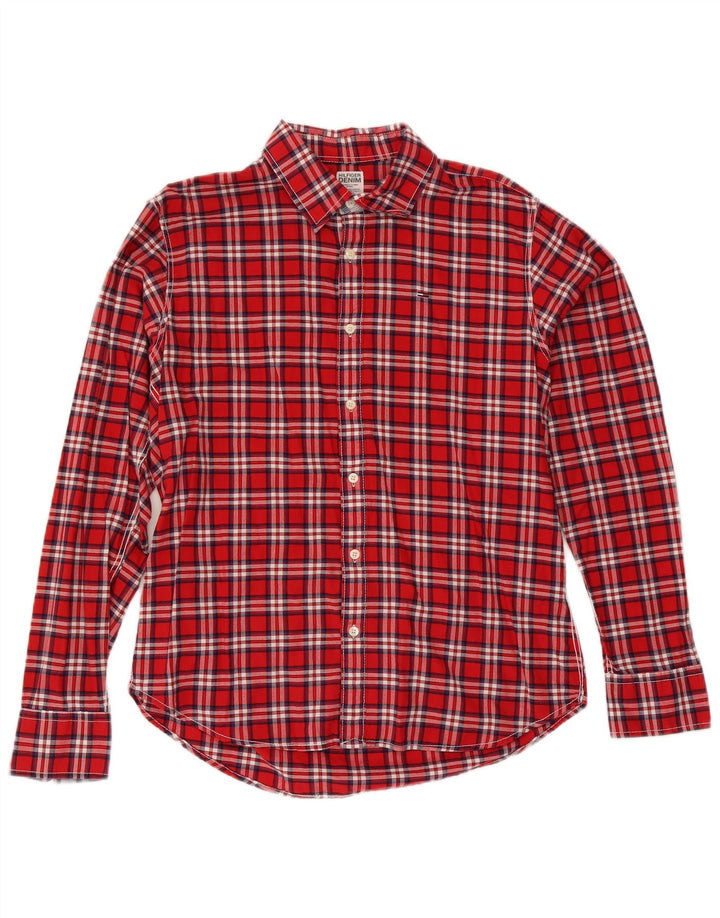 Cămașă pentru bărbați Tommy Hilfiger XL, bumbac cu carouri roșii