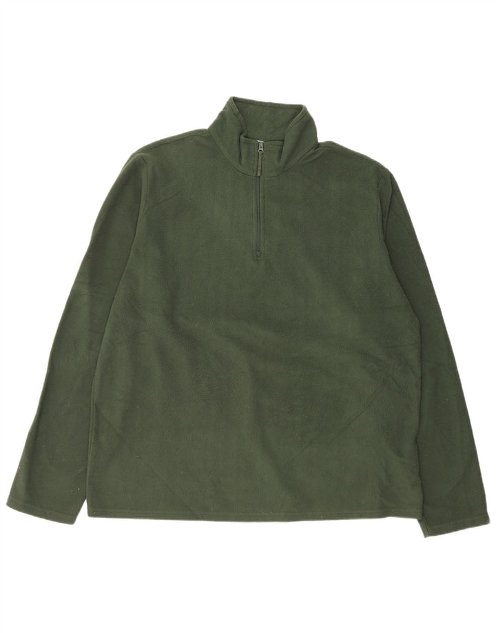 Pulover pentru bărbați Mountain Warehouse, cu fermoar și gât, poliester verde XL