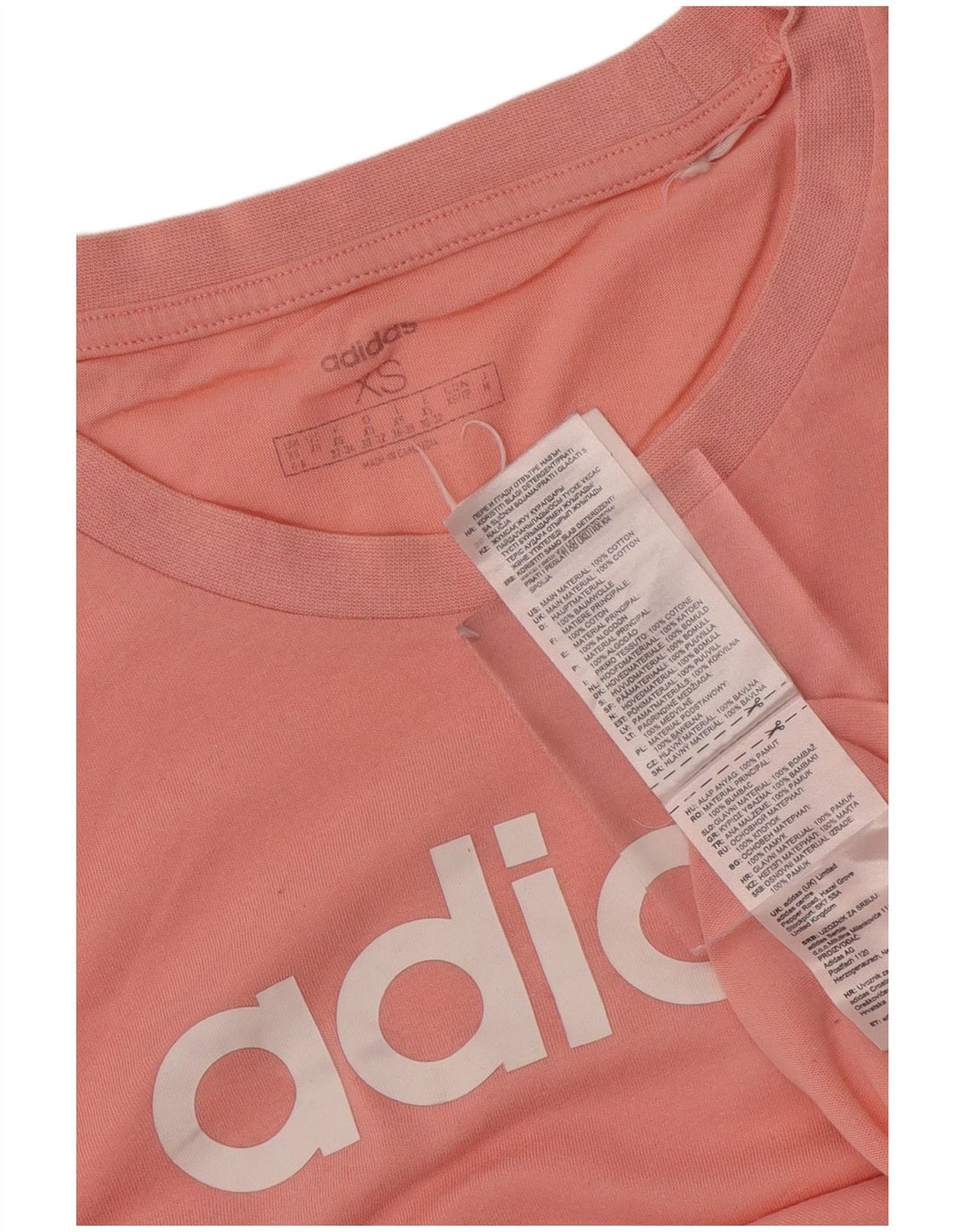 Tricou grafic ADIDAS pentru femei Top UK 4/6 XS bumbac roz