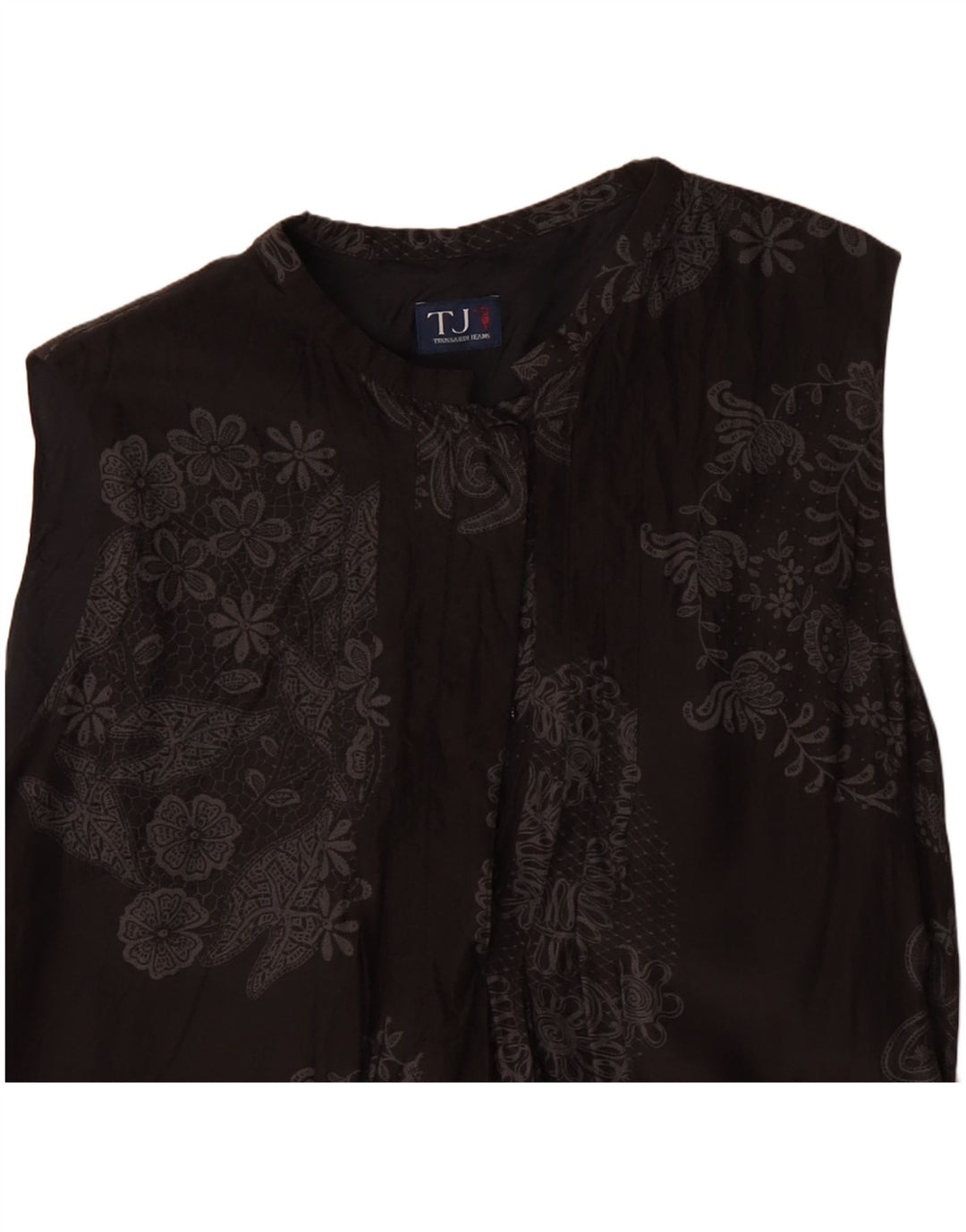 Trussardi Jeans Rochie A-Line fără mâneci pentru femei IT 44 Medium Black Floral