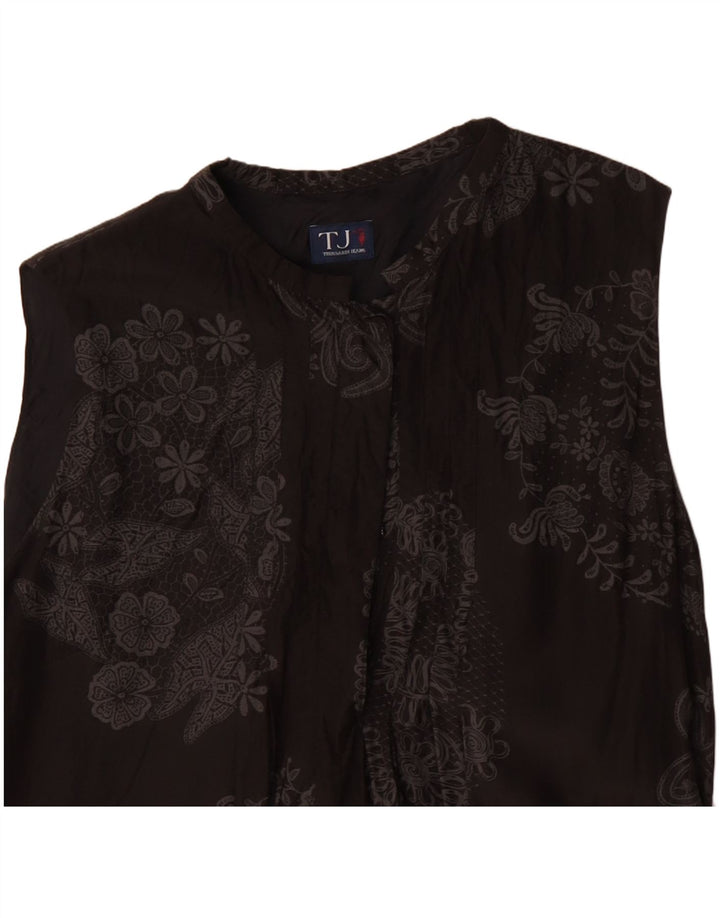 Trussardi Jeans Rochie A-Line fără mâneci pentru femei IT 44 Medium Black Floral