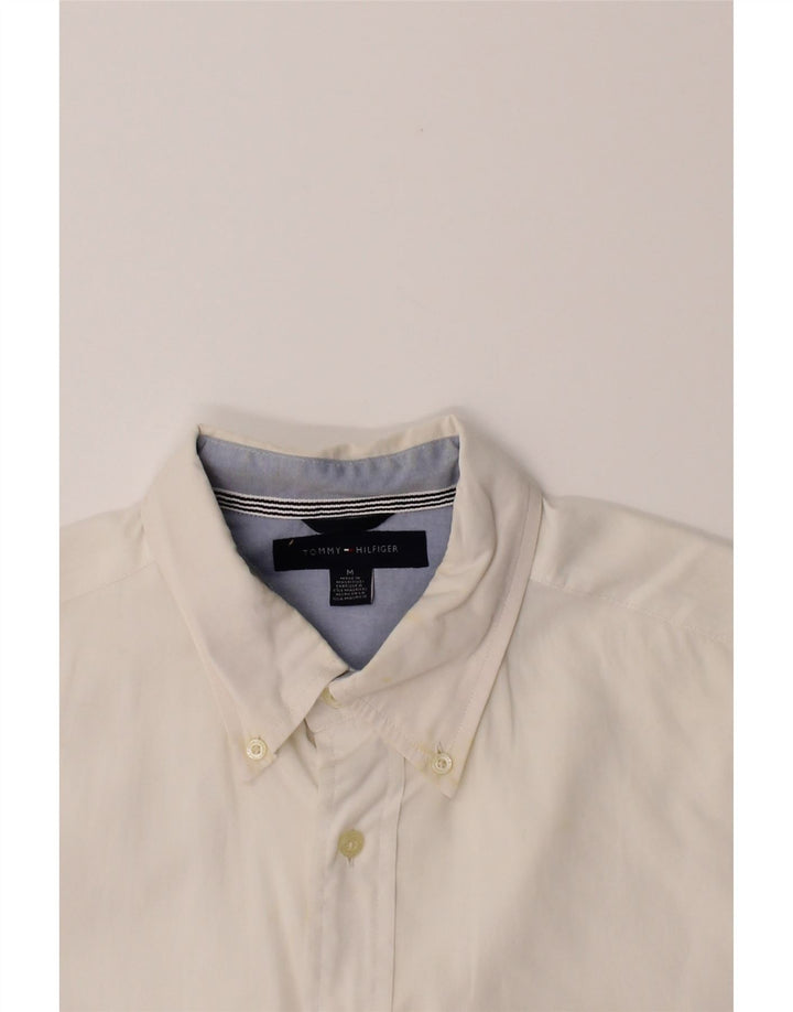 TOMMY HILFIGER Mens Short Sleeve Shirt Medium White Cotton Vintage Tommy Hilfiger and Second-Hand Tommy Hilfiger from Messina Hembry 
