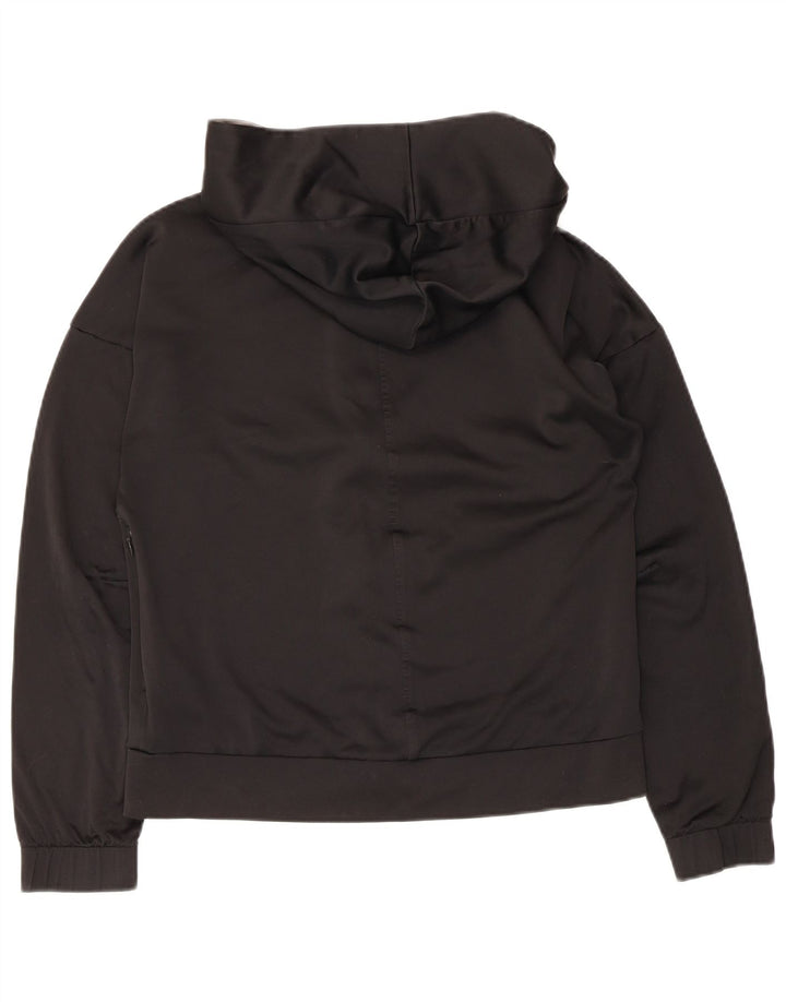 Jachetă de top pentru trening cu glugă Adidas pentru femei UK 8/10 Poliester negru mic