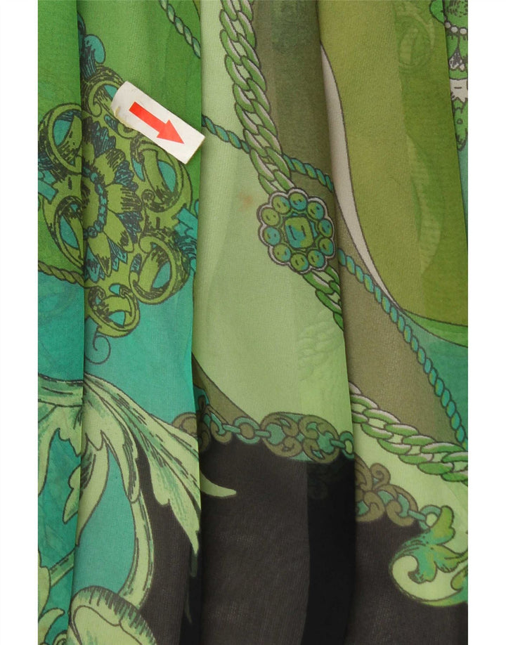 Fusta plisată vintage pentru femei cu talie înaltă W30 verde mediu mozaic