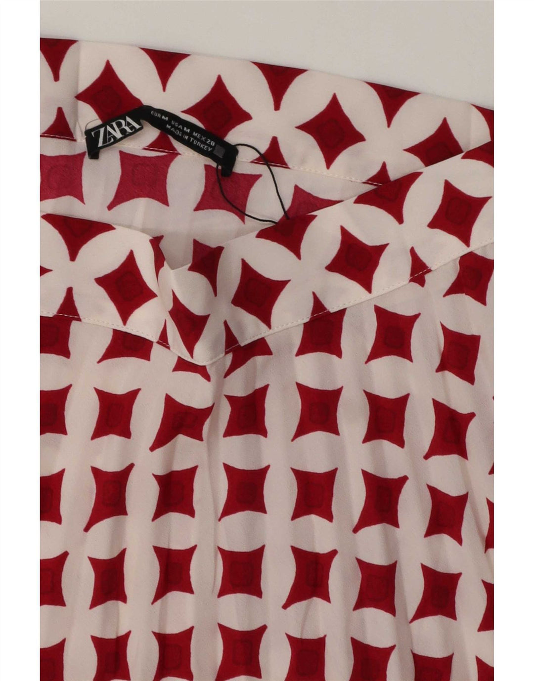 Fusta Mini Femei Zara Mediu W28 Alb Geometric