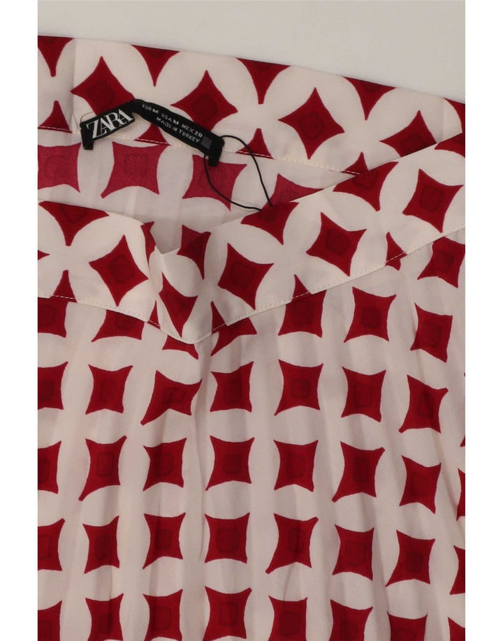 Fusta Mini Femei Zara Mediu W28 Alb Geometric