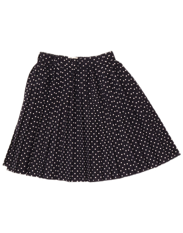 Fusta mini plisată vintage pentru femei IT 42 Medium W26 Bleumarin cu buline