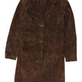 Vintage Womens Suede Overcoat UK 14 Medium Brown