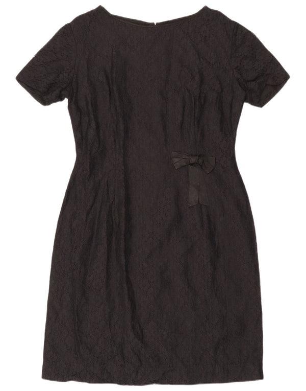 Rochie teaca din dantela vintage pentru femei IT 44 Medium Black Floral
