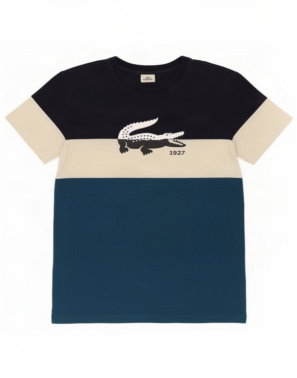 Lacoste Mens Graphic T-Shirt Top Size 7 2XL Multicoloured Colourblock