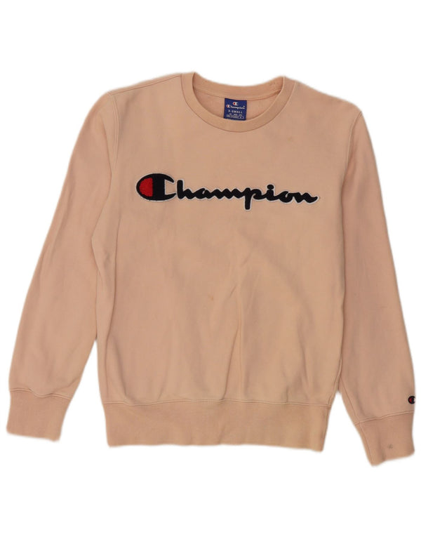 Pulover supradimensionat cu grafic pentru femei Champion UK 6 XS bumbac roz