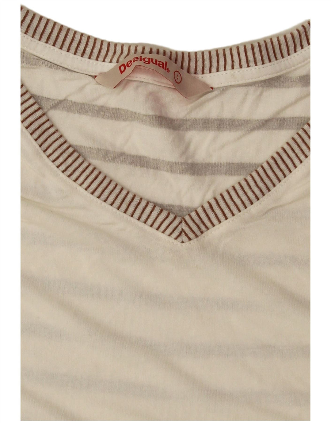 Desigual Tricou pentru femei Top UK 16 Large Off White Floral