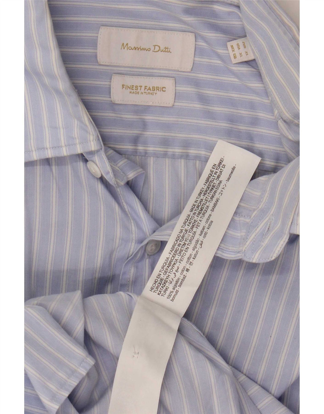 Cămașă Massimo Dutti pentru bărbați, bumbac cu dungi XL, albastru