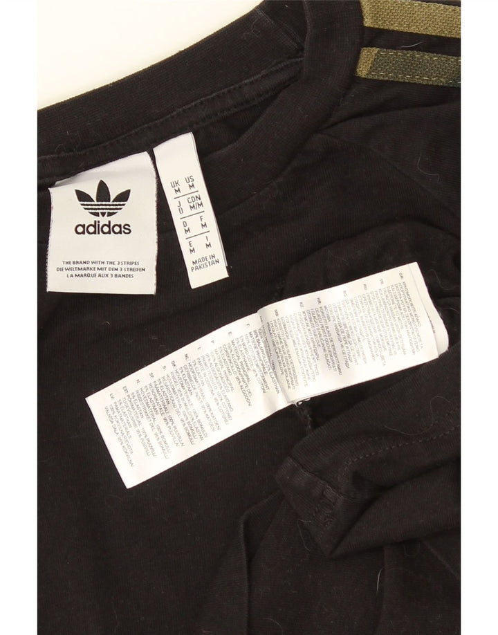 Top bărbați ADIDAS cu mânecă lungă din bumbac mediu negru