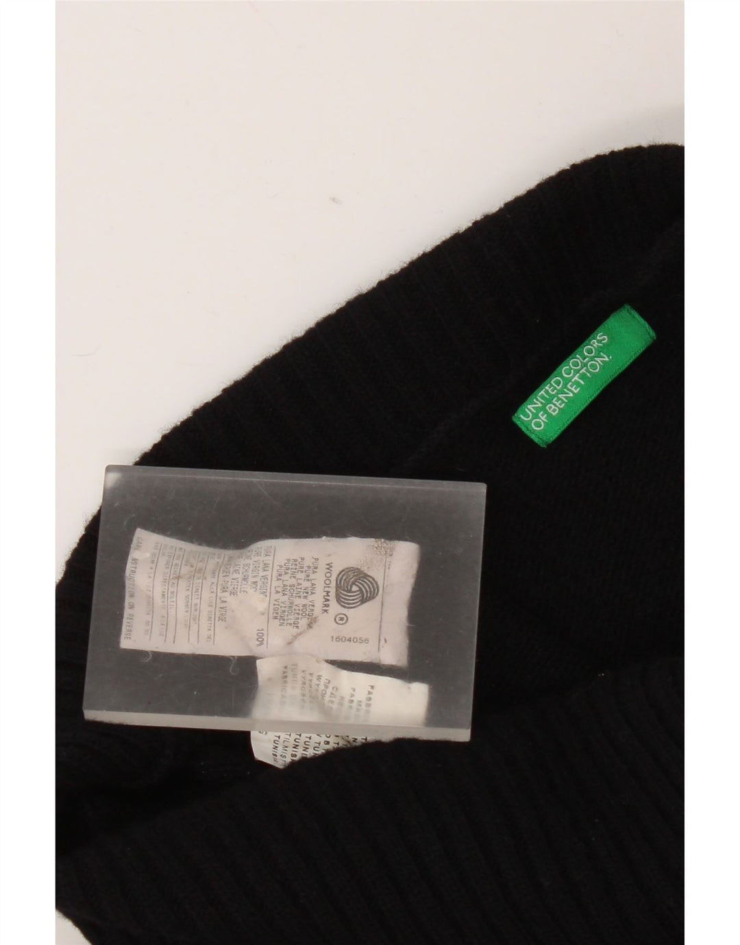 Pulover pentru femei Benetton cu gât rulat, Lână virgină mare, neagră, UK 16