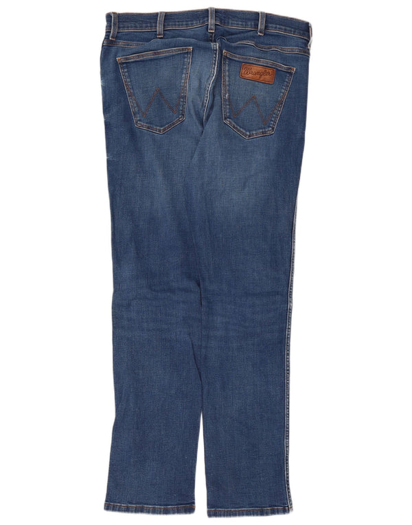 Blugi drepți Wrangler Greensboro pentru bărbați W34 L32, bumbac albastru