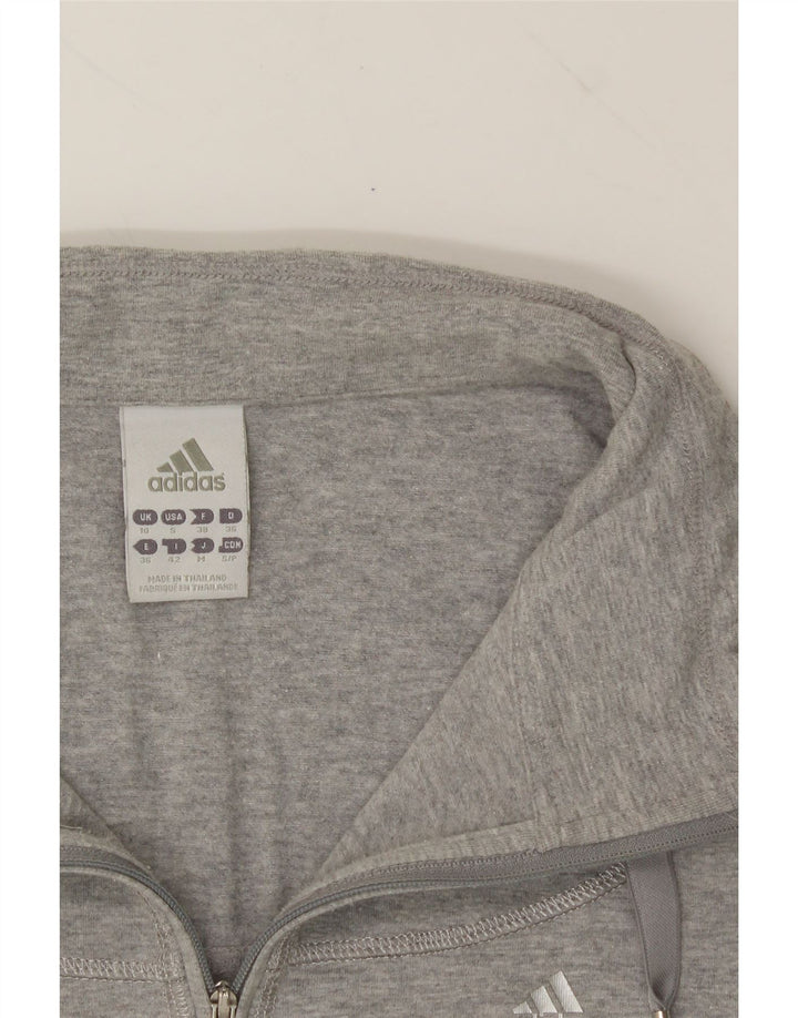 ADIDAS Womens Tracksuit Top Jacket UK 10 Small Grey Cotton Vintage Adidas and Second-Hand Adidas from Messina Hembry 