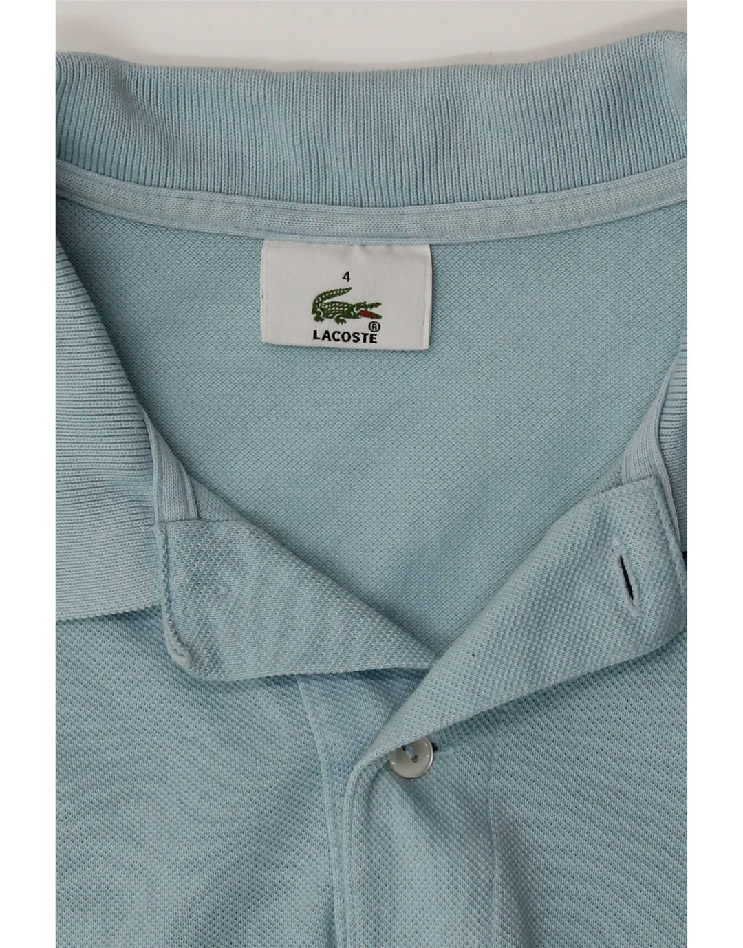 Tricou polo Lacoste pentru bărbați, mărimea 4, bumbac albastru mediu
