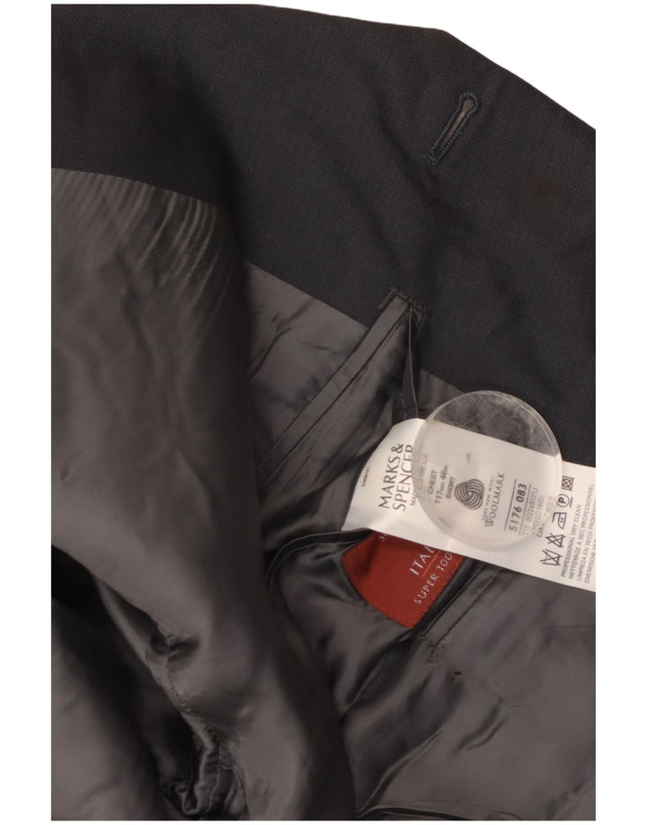 Jachetă pentru bărbați Marks & Spencer, cu 3 nasturi, UK 46 3XL Lână bleumarin